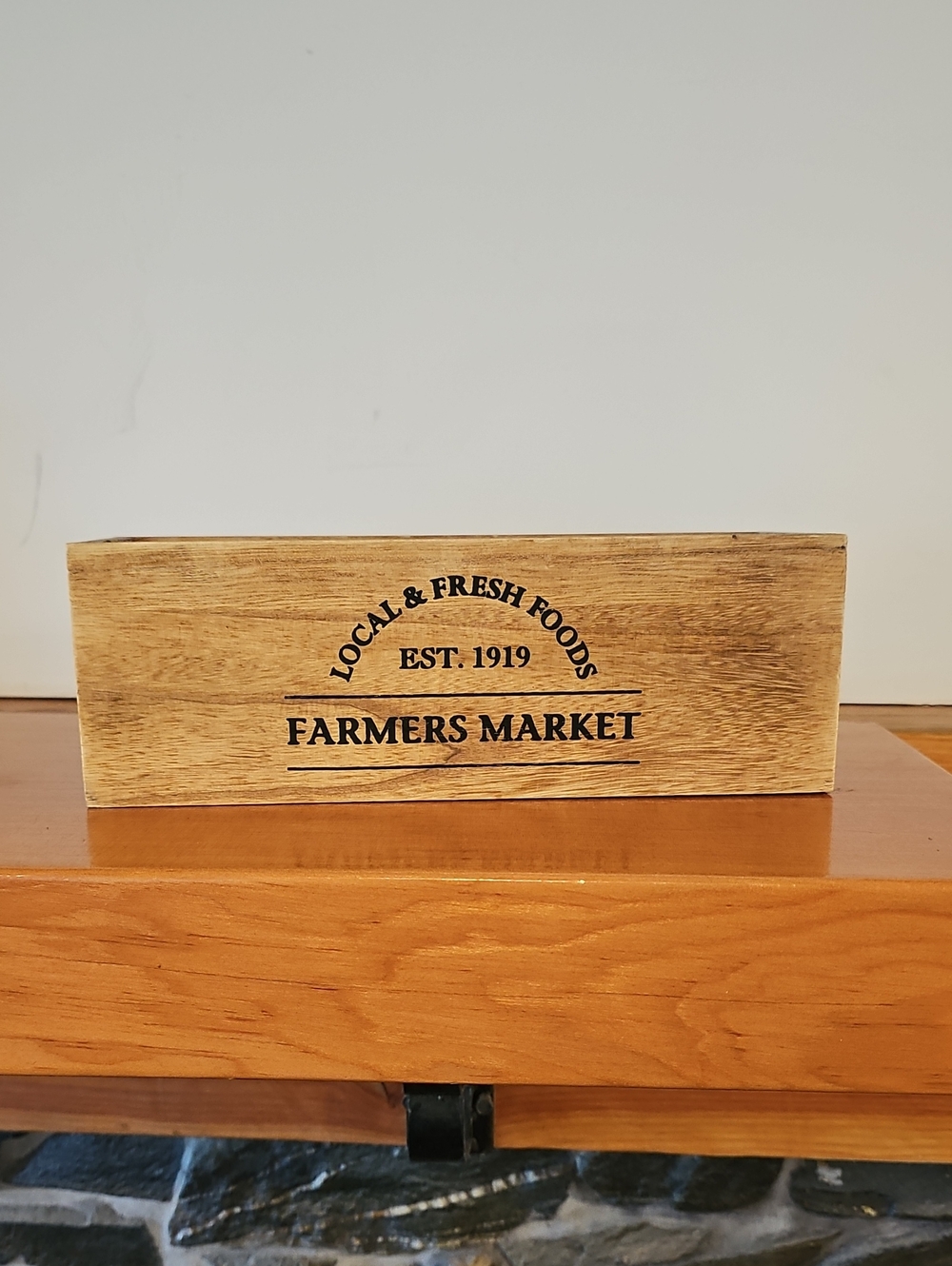 Farmers Market Wooden Crate - Natural Wood
